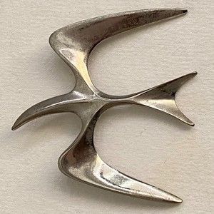 Sarah Coventry Brooch Bird In Flight Silver Tone Metal